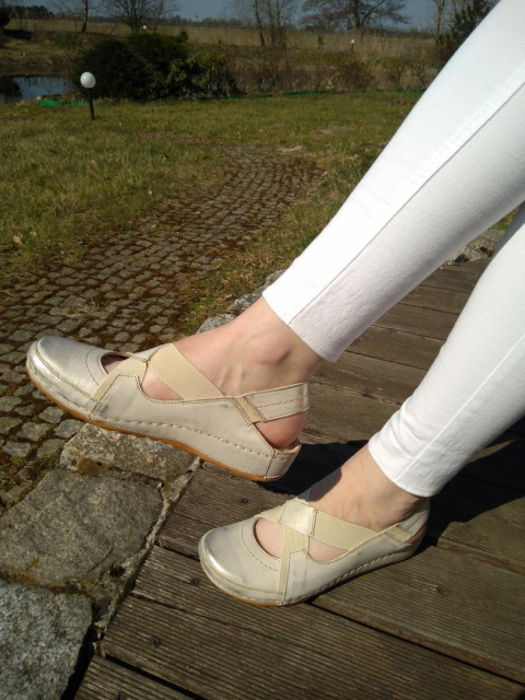 Sandały damskie Stella 873 beż złoty-55 Sandały damskie Stella 873 beż złoty-55