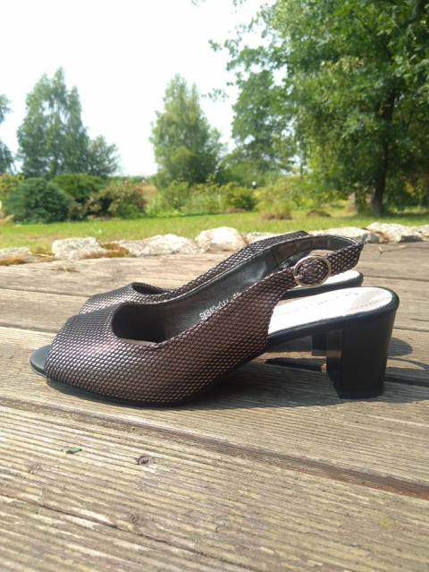 Sandały damskie Sergio Leone SK810-01X czarny/miedż Sandały damskie Sergio Leone SK810-01X czarny/miedż