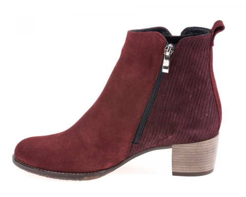 Botki damskie MS Z01249 bordo Botki damskie MS Z01249 bordo