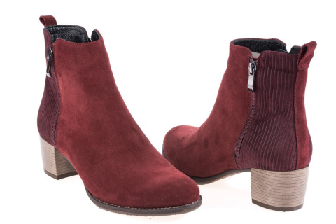 Botki damskie MS Z01249 bordo Botki damskie MS Z01249 bordo