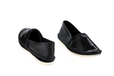 Wygodne espadryle damskie Maciejka 01930-12/00-0 czarny ombre skóra lekkie przeszywane cholewki Wygodne espadryle damskie Maciejka 01930-12/00-0 czarny ombre skóra lekkie przeszywane cholewki
