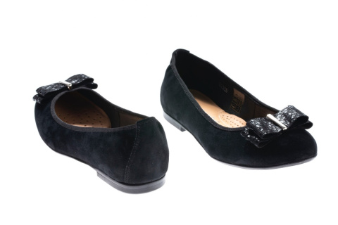 Baleriny damskie Cortesini 02335 czarny/zamsz Baleriny damskie Cortesini 02335 czarny/zamsz