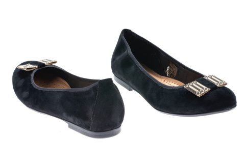 Baleriny damskie Cortesini 02418/1 czarny/zamsz Baleriny damskie Cortesini 02418/1 czarny/zamsz