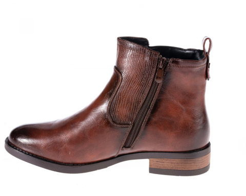 Botki damskie Sabatina DM20-224 brown dwa suwaki Botki damskie Sabatina DM20-224 brown dwa suwaki