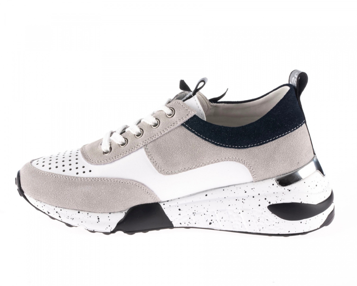Półbuty damskie ze skóry Sokolski OC W21-92 WHT/GREY sznurowane Półbuty damskie ze skóry Sokolski OC W21-92 WHT/GREY sznurowane