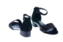 Sandały damskie Jezz RMR 2065-4 czarny zakryty tył stabilny obcas