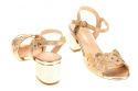Sandały damskie Sergio Leone SK 813 złoty mix zapinane na klamerkę wycięcia w cholewce