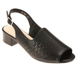 Sandały damskie Sergio Leone SK 821 czarny ażurowe stabilny obcas klasyczny styl