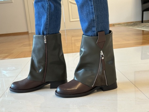 Botki damskie Maciejka K7213-09/00-8 zielono-brązowy