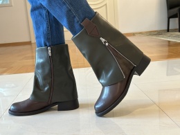 Botki damskie Maciejka K7213-09/00-8 zielono-brązowy