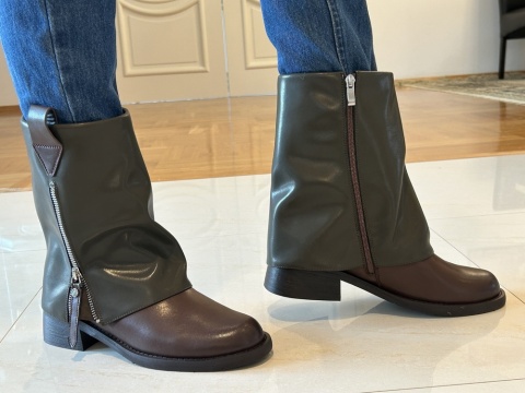 Botki damskie Maciejka K7213-09/00-8 zielono-brązowy