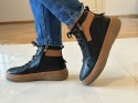 Botki damskie Ravini vt66 black-tan/czarny/