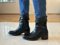 Botki damskie Sabatina DM 25-B01l black suwak