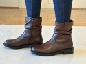 Botki damskie Sergio Leone BT 25624 brąz pu