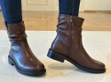 Botki damskie Sergio Leone BT 25624 brąz pu