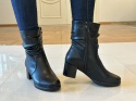 Botki damskie skórzane Sergio Leone BT 25289-s czarny