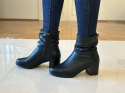 Botki damskie skórzane Sergio Leone BT 25636-s czarny