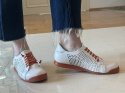 Półbuty damskie Ravini 1602 white/oranj
