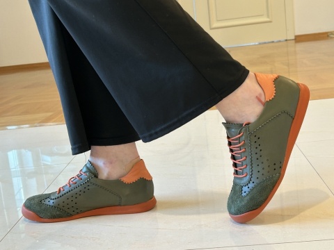 Półbuty damskie Ravini 1608 dark olive