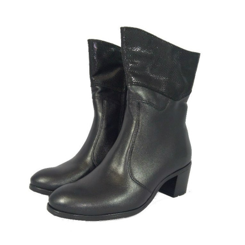 Botki damskie Markko 1631 czarny+tejus Botki damskie Markko 1631 czarny+tejus