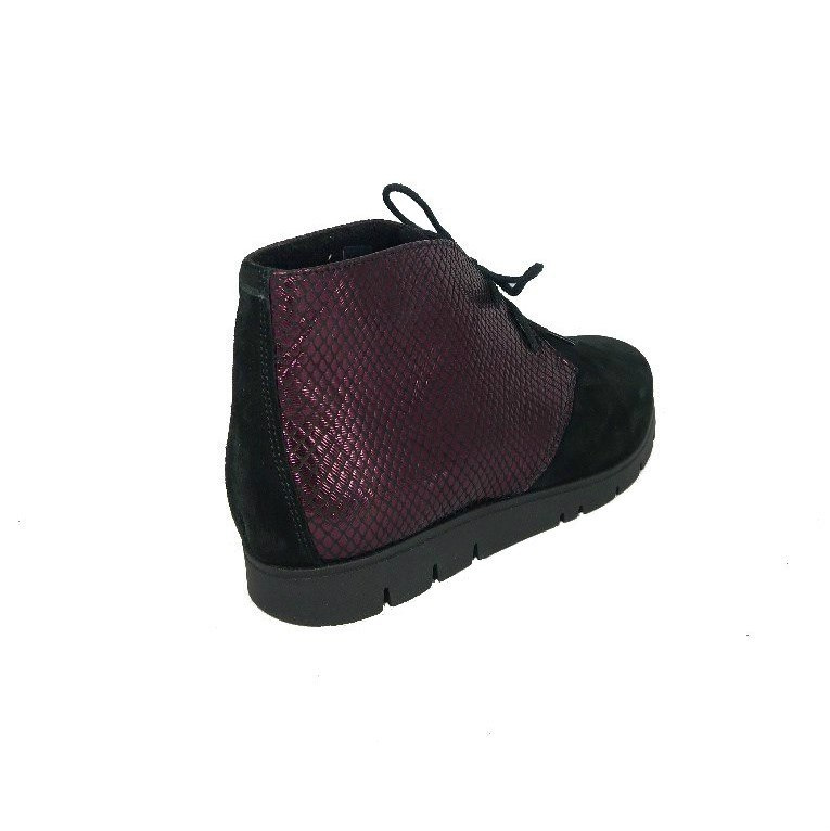 Botki damskie Carsona 61555 metal tita czarny+bordo Botki damskie Carsona 61555 metal tita czarny+bordo