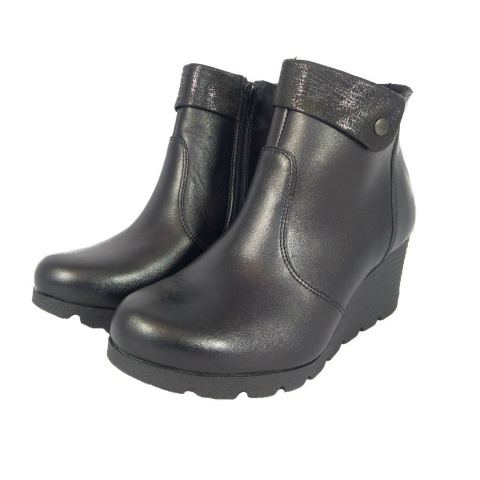Botki damskie Markko 1644 czarny+tejus Botki damskie Markko 1644 czarny+tejus